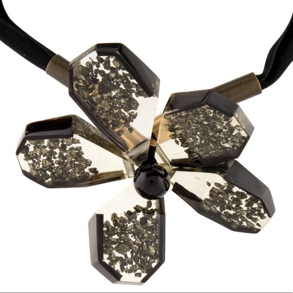 Marni Jewelry - MARNI Speckled Lucite Flower Necklace with Ribbon